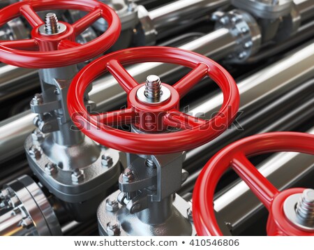 Stock photo: Gas Pipe With A Red Valve