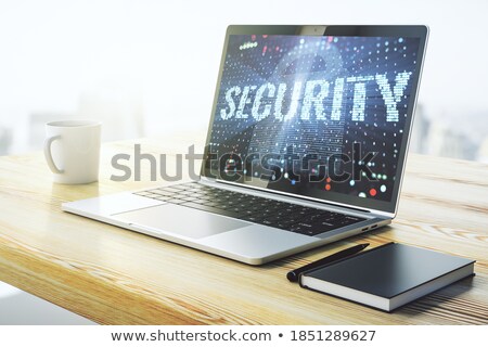 Foto d'archivio: Closed Padlock On A Modern Laptop 3d Rendering