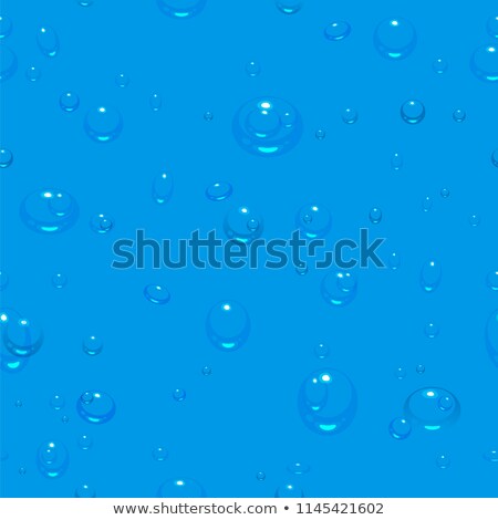 Foto stock: Carbonated Water Drops Of Dew Blue Seamless Background