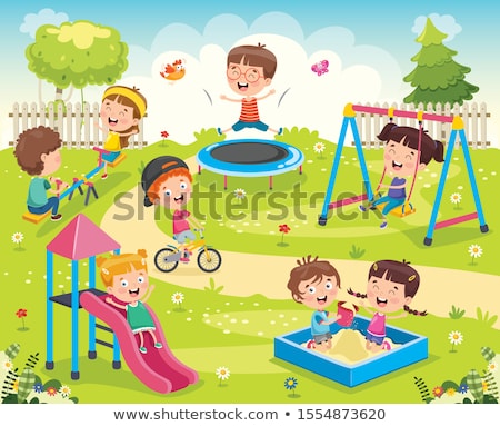 Seesaw Joy Amusement Park Kids Playing Outdoors Stock foto © yusufdemirci