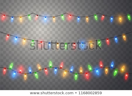 Foto d'archivio: Vector Strings Of Christmas Light Lamps