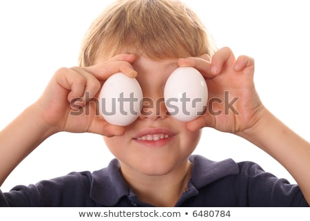 Foto stock: Funny Chef Cracking An Egg