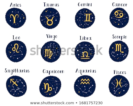 Stock photo: 12 Signs Of The Blue Zodiac In Blue