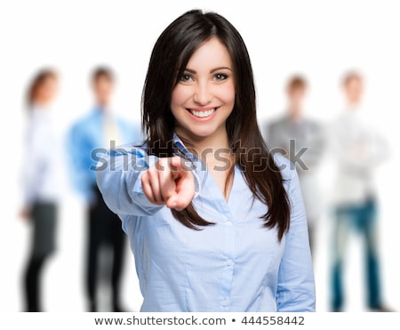 Stok fotoğraf: Business Woman Point Finger At You