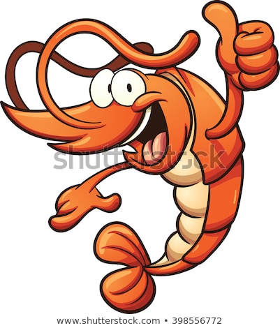 Stock photo: Shrimp Cartoon