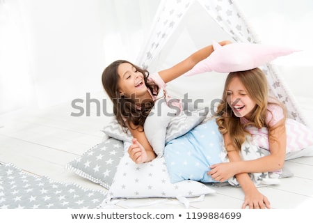 ストックフォト: Slumber Party Pillow Fight