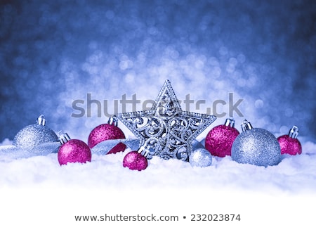 [[stock_photo]]: Oule · de · Noël · violet · avec · guirlandes · sur · fond · blanc