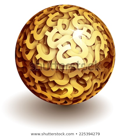 Stok fotoğraf: Vector Sphere Of Gold Dollar Signs