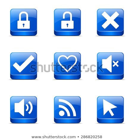 Zdjęcia stock: Seo Internet Sign Square Vector Blue Icon Design Set 4