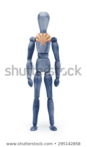 Stock fotó: Wood Figure Mannequin With Us State Flag Bodypaint - Arizona