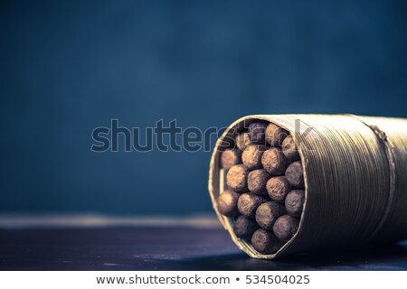 Stok fotoğraf: Luxury Cuban Cigars On The Wooden Desk