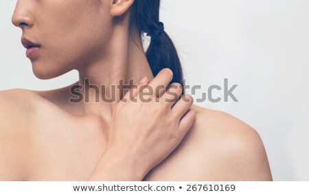 Stock fotó: Gorgeous Asian Model Touching Neck With Hands