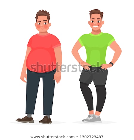 Foto stock: Obese Man Before Training