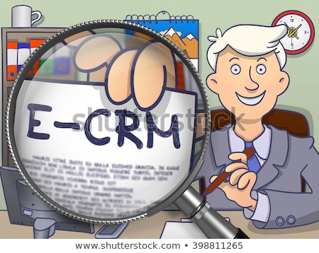 Сток-фото: Crm Through Magnifier Doodle Style