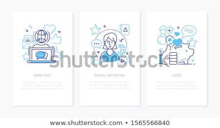 Stok fotoğraf: Likes - Set Of Line Design Style Icons