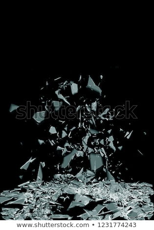 Imagine de stoc: Broken Glass Cracked Over Blue Background