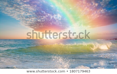 Foto stock: Beautiful Landscape With Rainbow