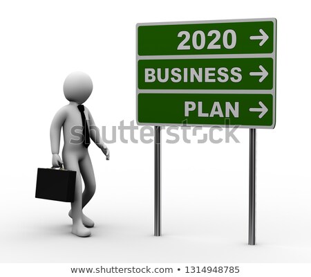 3d Businessman 2020 Green Roadsign Stock photo © Ribah
