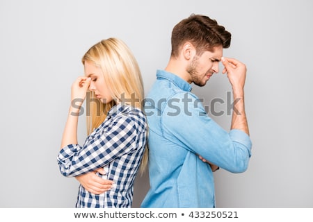 Сток-фото: Depressed Man And Woman Standing Back To Back