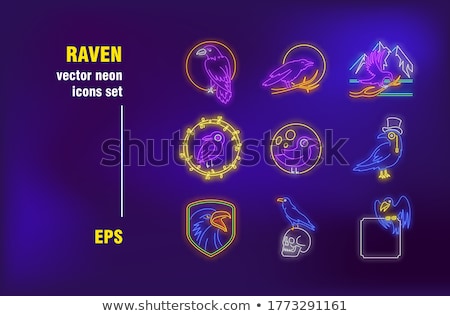 Foto stock: Halloween Neon Frame In Gothic Style