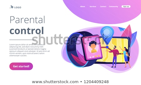 Foto stock: Gps Kids Tracker Concept Landing Page