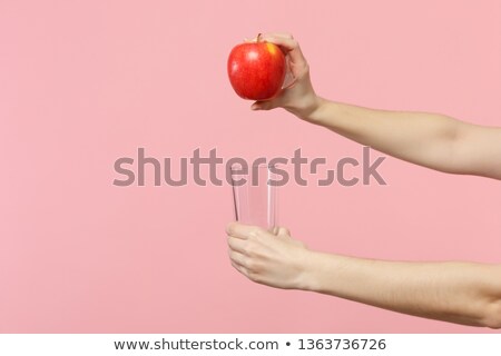 Zdjęcia stock: Close Up Of Hands Holding Ripe Red Apple