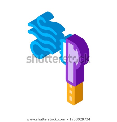 Stock photo: Laundry Electric Steamer Brush Isometric Icon Vector Illustration