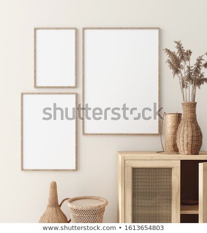 Stock fotó: Gallery Interior With Empty Frames On Wall
