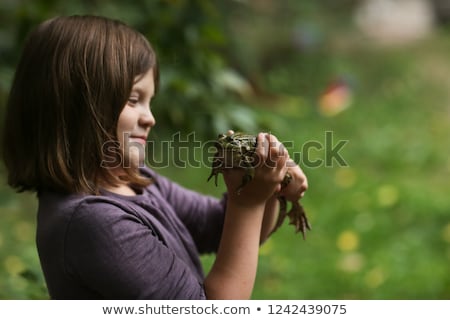 Foto stock: Girl With A Frog