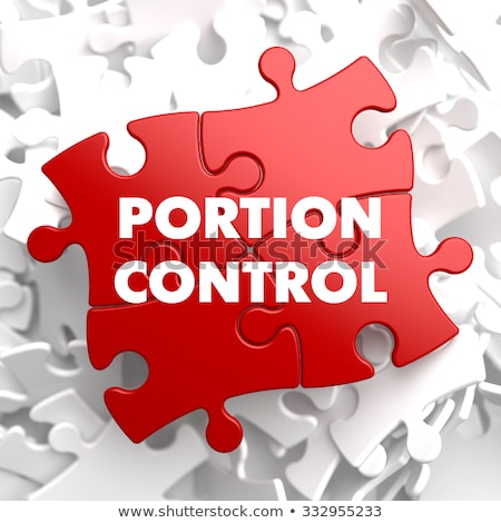 Foto stock: Portion Control On Red Puzzle