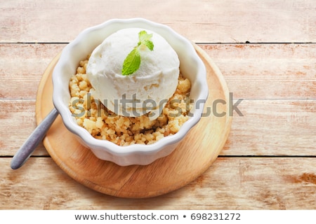 Stock photo: Berry Fruit Crumble Slices With Ice Cream