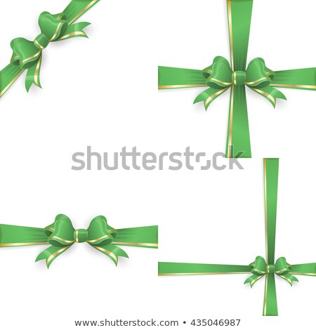 Foto stock: Green Gold Bow Templates Eps 10