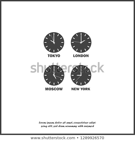 Сток-фото: Illustration Of Set Of Clock Showing Time Of New Yorklondon And Sydney With Telephone Receiver