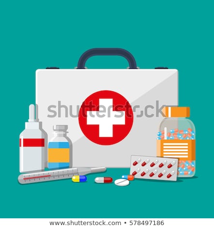 Stock photo: First Aid Medical Icon With Tablet