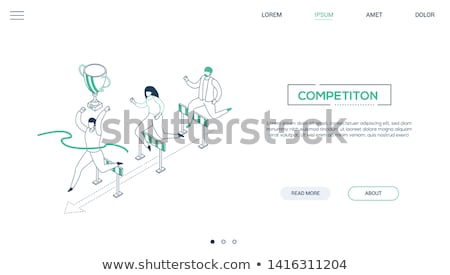 Foto stock: Running - Modern Line Design Style Web Banner