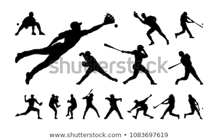 ストックフォト: Baseball Player Silhouette