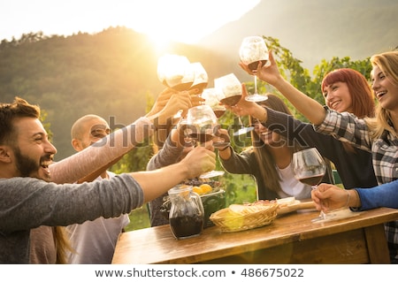 ストックフォト: Dining Table With Wine Glasses