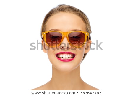 Stock photo: Cosmetics Makeup And Trends Bright Lip Gloss And Lipstick On Lips Closeup Of Beautiful Female Mou
