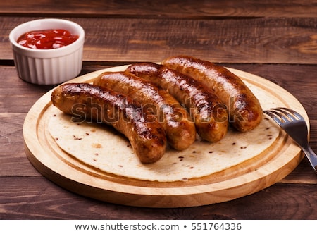 Stock photo: Grilled Sausages And Beer