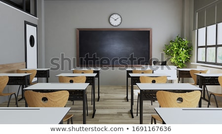 Stok fotoğraf: Modern Classroom Design With Modern Desk And Seat 3d Rendering