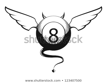 Vector Illustration Of Eight Ball With Horns And Tail Stockfoto © Elisanth