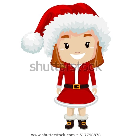 Stockfoto: Beautiful Girl Wearing Santa Claus Clothes
