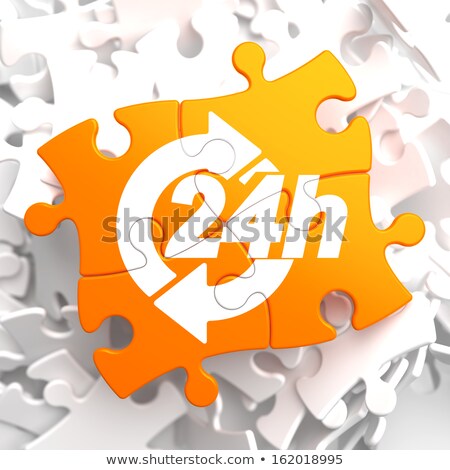 Service 24h Icon On Orange Puzzle [[stock_photo]] © Tashatuvango