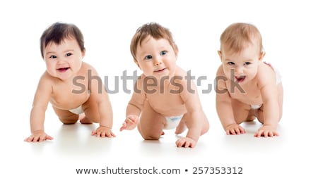 Stockfoto: Happy Baby Crawling On Knees