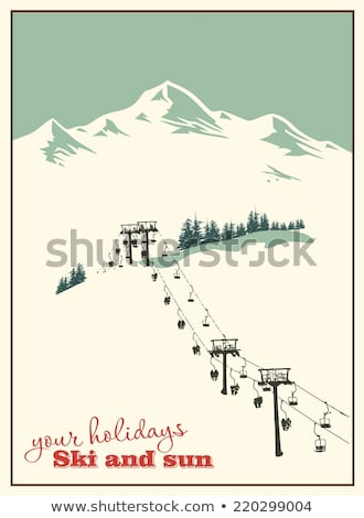 Stock fotó: Ski Lift In Mountains