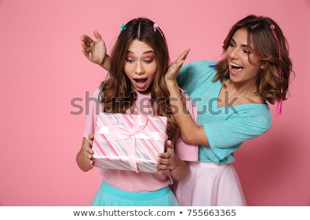 Stock photo: Pretty Friends With Gifts