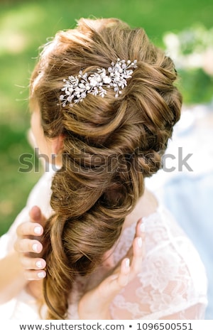 Foto stock: Hair Elegant Brunette Woman Fashion Jewelry Wavy Hairstyle S