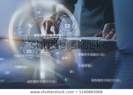 Foto stock: Data Protection Concept On Modern Laptop Screen