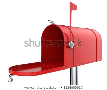 Stockfoto: Red Red Mailbox With Mails