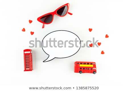 Stock foto: British Red Phone Booth With Speech Bubble